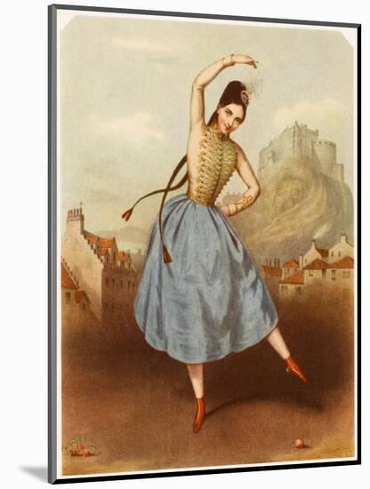 Fanny Elssler Austrian Ballet Dancer, Seen Here Dancing the Cracovienne in 'La Gypsy'-null-Mounted Art Print