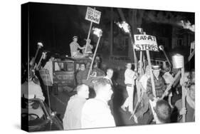 Fans at the Minnesota- Iowa Game and Football Weekend, Minneapolis, November 1960-Francis Miller-Stretched Canvas