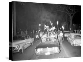 Fans at the Minnesota- Iowa Game and Football Weekend, Minneapolis, November 1960-Francis Miller-Stretched Canvas