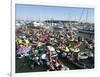 Fans Crowd into Boats, Kayaks, and Rafts Waiting for Their Chance to Catch a Home Run Ball-null-Framed Photographic Print