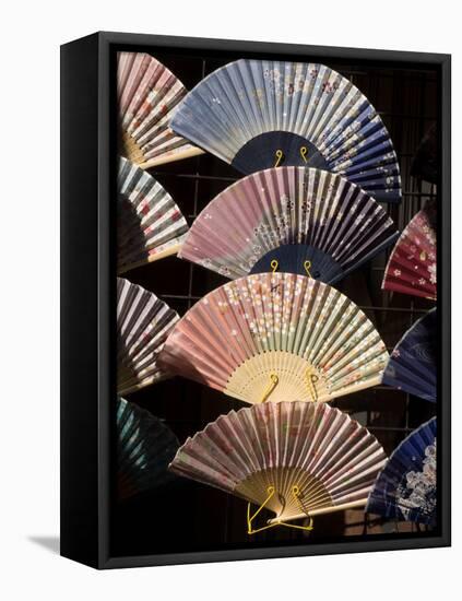 Fans for Sale at a Market Stall, Kyoto Prefecture, Japan-null-Framed Stretched Canvas