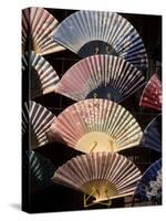 Fans for Sale at a Market Stall, Kyoto Prefecture, Japan-null-Stretched Canvas