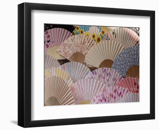 Fans for Sale at a Market Stall, Kyoto Prefecture, Japan-null-Framed Photographic Print