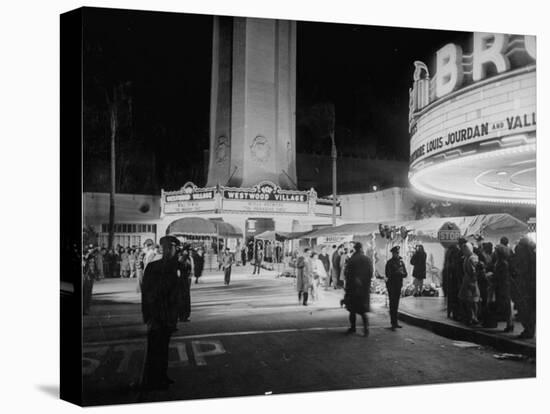 Fans Gathering around the Thearters for the New Premiere-Peter Stackpole-Stretched Canvas