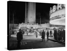 Fans Gathering around the Thearters for the New Premiere-Peter Stackpole-Stretched Canvas