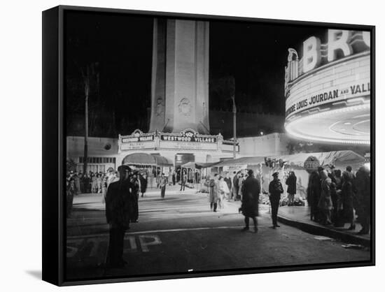 Fans Gathering around the Thearters for the New Premiere-Peter Stackpole-Framed Stretched Canvas