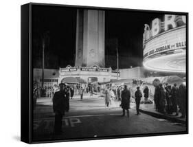 Fans Gathering around the Thearters for the New Premiere-Peter Stackpole-Framed Stretched Canvas