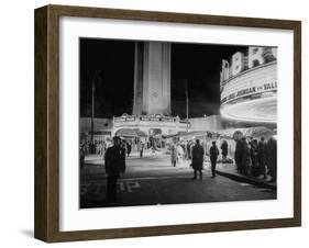 Fans Gathering around the Thearters for the New Premiere-Peter Stackpole-Framed Photographic Print