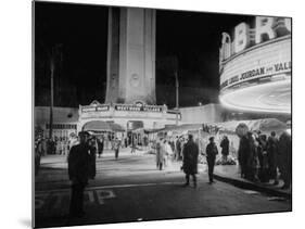 Fans Gathering around the Thearters for the New Premiere-Peter Stackpole-Mounted Photographic Print