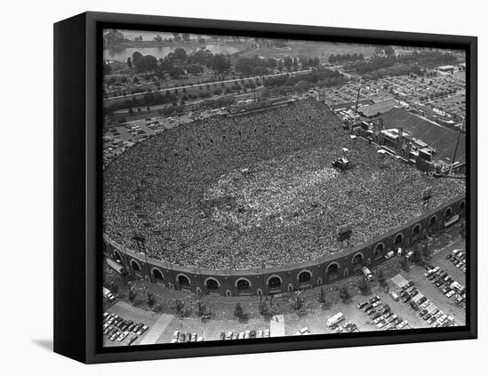 Fans Jam Philadelphia's Jfk Stadium During the Live Aid Concert-null-Framed Stretched Canvas