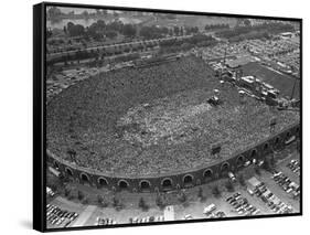 Fans Jam Philadelphia's Jfk Stadium During the Live Aid Concert-null-Framed Stretched Canvas