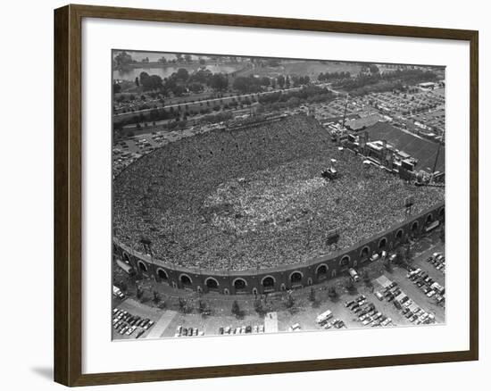 Fans Jam Philadelphia's Jfk Stadium During the Live Aid Concert-null-Framed Photographic Print