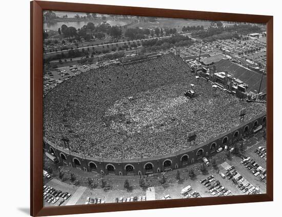 Fans Jam Philadelphia's Jfk Stadium During the Live Aid Concert-null-Framed Photographic Print