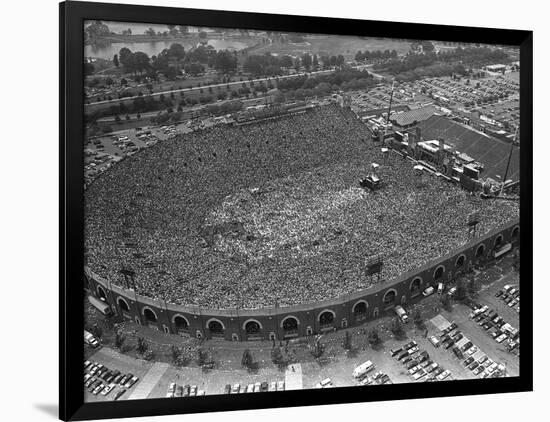 Fans Jam Philadelphia's Jfk Stadium During the Live Aid Concert-null-Framed Photographic Print