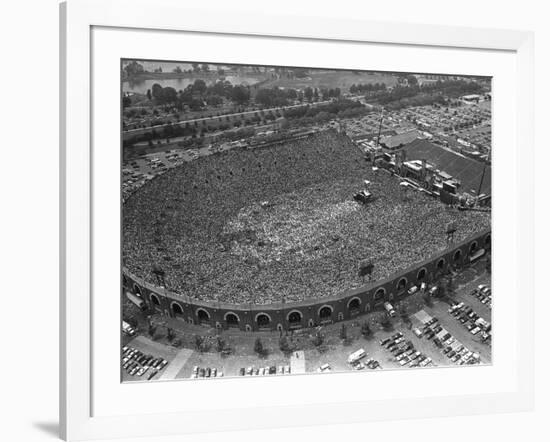 Fans Jam Philadelphia's Jfk Stadium During the Live Aid Concert-null-Framed Photographic Print