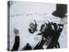 Fans Sign Tribute Wall to Michael Jackson outside the Staples Center, Los Angeles, July 7, 2009-null-Stretched Canvas