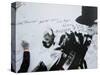 Fans Sign Tribute Wall to Michael Jackson outside the Staples Center, Los Angeles, July 7, 2009-null-Stretched Canvas