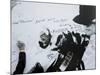 Fans Sign Tribute Wall to Michael Jackson outside the Staples Center, Los Angeles, July 7, 2009-null-Mounted Photographic Print