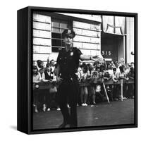 Fans Wait for Beatles-null-Framed Stretched Canvas