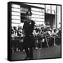 Fans Wait for Beatles-null-Framed Stretched Canvas