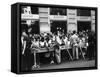 Fans Wait for Beatles-null-Framed Stretched Canvas