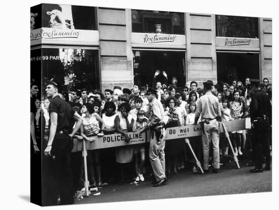 Fans Wait for Beatles-null-Stretched Canvas