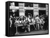 Fans Wait for Beatles-null-Framed Stretched Canvas