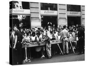 Fans Wait for Beatles-null-Stretched Canvas