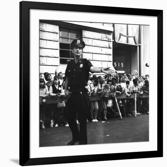 Fans Wait for Beatles-null-Framed Photographic Print