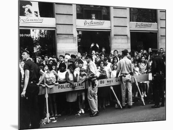 Fans Wait for Beatles-null-Mounted Photographic Print