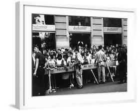 Fans Wait for Beatles-null-Framed Photographic Print