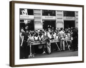 Fans Wait for Beatles-null-Framed Photographic Print