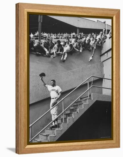 Fans Welcoming Giants Star Willie Mays at Polo Grounds-Art Rickerby-Framed Stretched Canvas