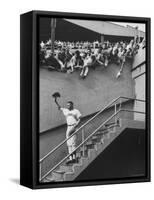 Fans Welcoming Giants Star Willie Mays at Polo Grounds-Art Rickerby-Framed Stretched Canvas