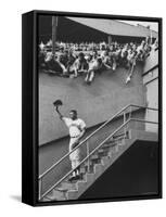 Fans Welcoming Giants Star Willie Mays at Polo Grounds-Art Rickerby-Framed Stretched Canvas