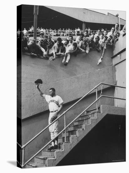 Fans Welcoming Giants Star Willie Mays at Polo Grounds-Art Rickerby-Stretched Canvas