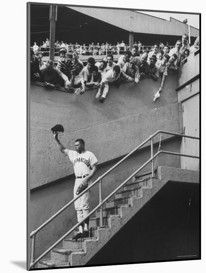 Fans Welcoming Giants Star Willie Mays at Polo Grounds-Art Rickerby-Mounted Premium Photographic Print