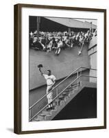 Fans Welcoming Giants Star Willie Mays at Polo Grounds-Art Rickerby-Framed Premium Photographic Print