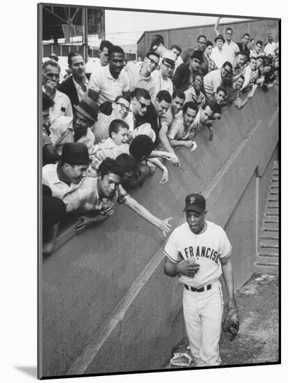 Fans Welcoming Giants Star Willie Mays at Polo Grounds-Art Rickerby-Mounted Premium Photographic Print