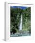 Fantail Waterfall by the Makarpra River Near Haast Pass in Southern Alps, South Island, New Zealand-Robert Francis-Framed Photographic Print