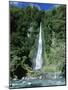Fantail Waterfall by the Makarpra River Near Haast Pass in Southern Alps, South Island, New Zealand-Robert Francis-Mounted Photographic Print