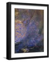 Fantaisie : éclatement orange et bleu, sur fond sombre-Odilon Redon-Framed Giclee Print