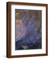 Fantaisie : éclatement orange et bleu, sur fond sombre-Odilon Redon-Framed Giclee Print