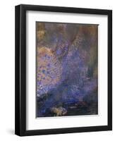 Fantaisie : éclatement orange et bleu, sur fond sombre-Odilon Redon-Framed Giclee Print