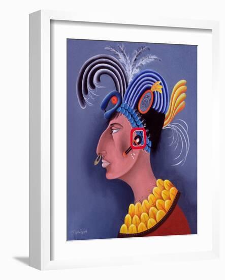 Fantasia De Los Mayas, 1999-John Wright-Framed Giclee Print