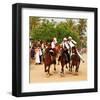 Fantasia, equestrian games in Midoun, Jerba Island, Medenine, Tunisia-null-Framed Art Print