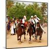 Fantasia, equestrian games in Midoun, Jerba Island, Medenine, Tunisia-null-Mounted Art Print