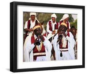 Fantasia, equestrian games in Midoun, Jerba Island, Medenine, Tunisia-null-Framed Art Print