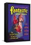 Fantastic Adventures: Floating Robot and Woman-null-Framed Stretched Canvas