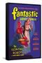Fantastic Adventures: Floating Robot and Woman-null-Framed Stretched Canvas
